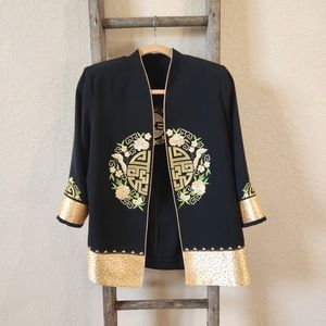 Vintage Handmade Japanese Black&Gold Jacket- Size Large